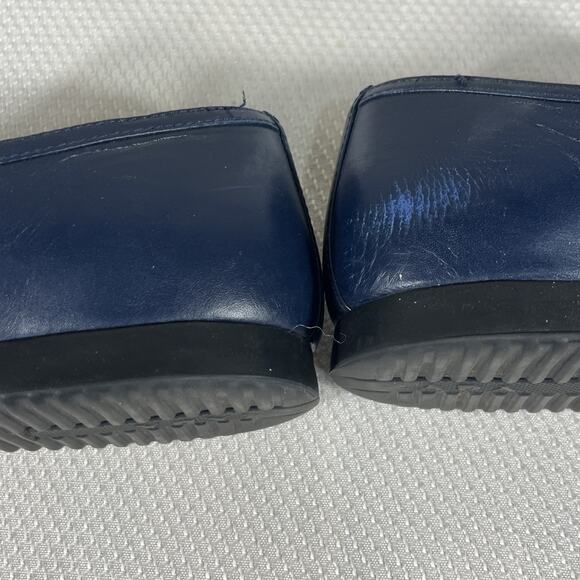 PRADA WOMEN BLUE LEATHER SLIDE ON CLASSIC SPORT LOAFERS MADE IN ITALY 35 US 5.5 - Picture 10 of 11
